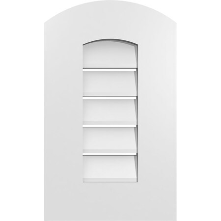 Ekena Millwork Arch Top Surface Mount PVC Gable Vent: Non-Functional, w/ 3-1/2"W x 1"P Standard Frame, 12"W x 18"H GVPAR12X1801SN